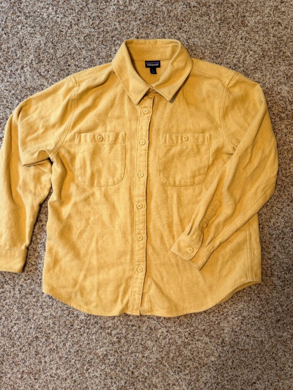 Patagonia Butter Yellow Button Up Shirt